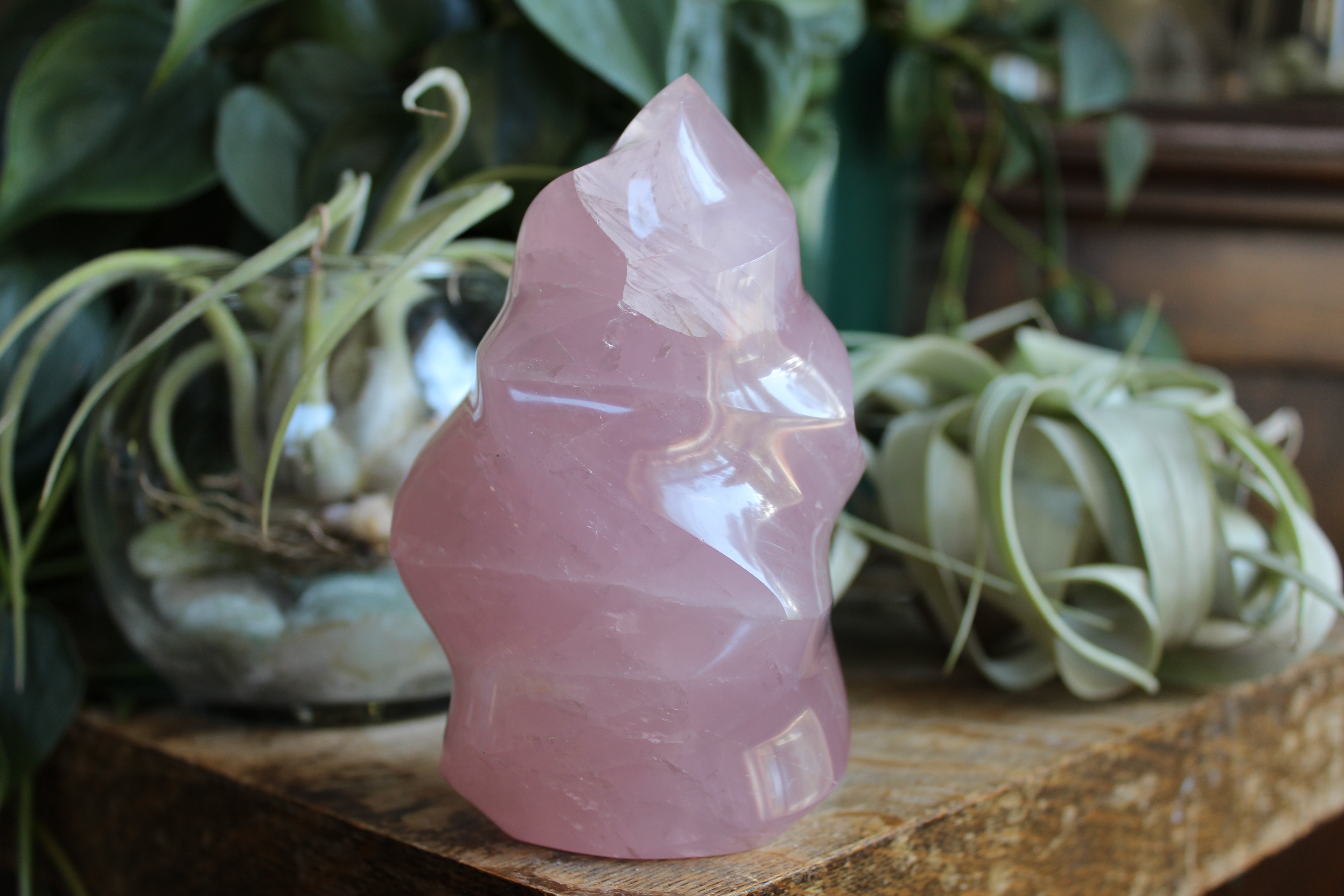 Rose quartz flame 1
