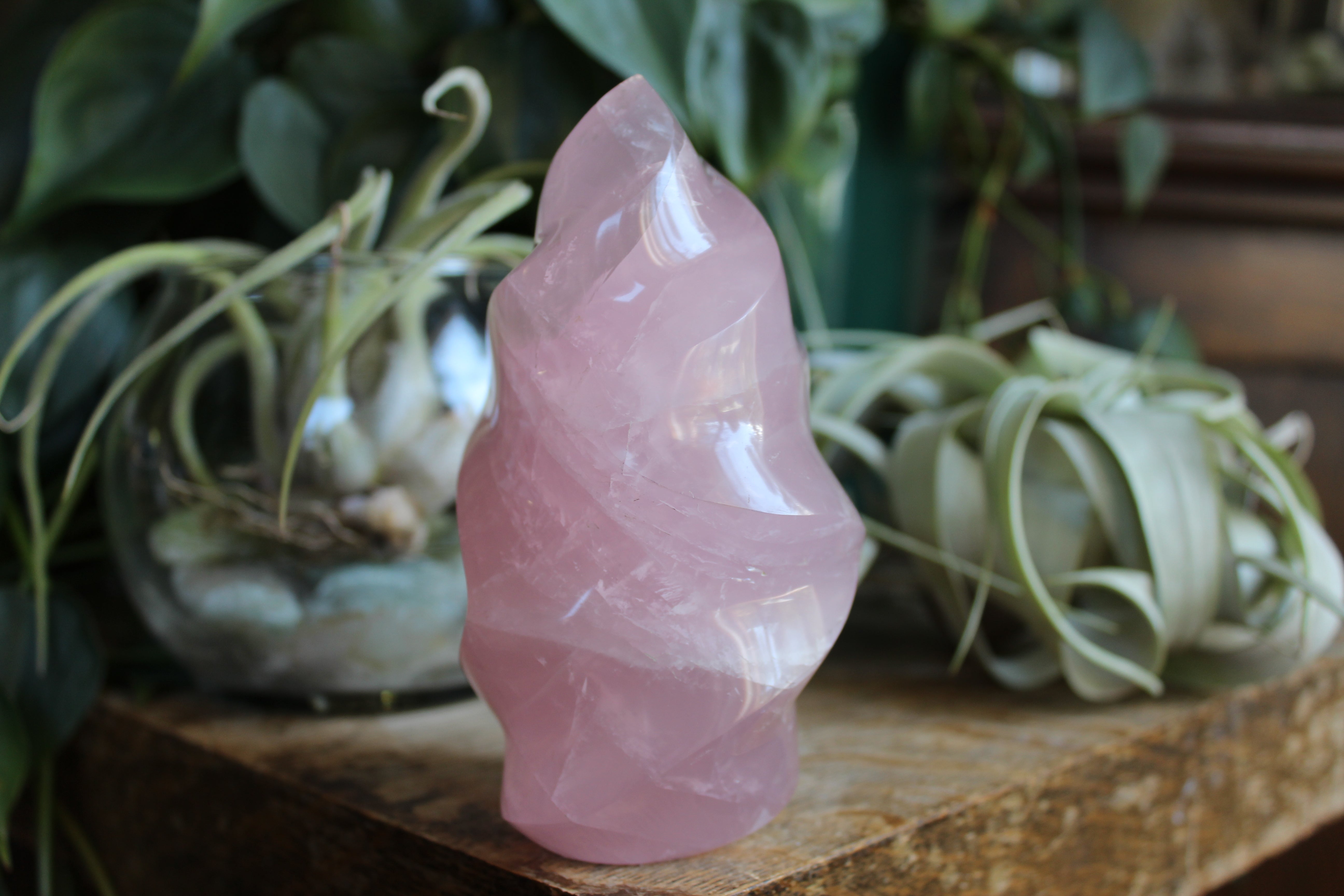 Rose quartz flame 1
