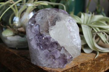 Amethyst cut base with calcite 6