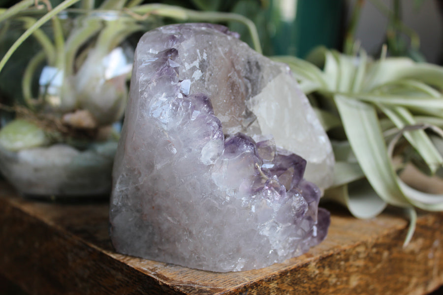 Amethyst cut base with calcite 6