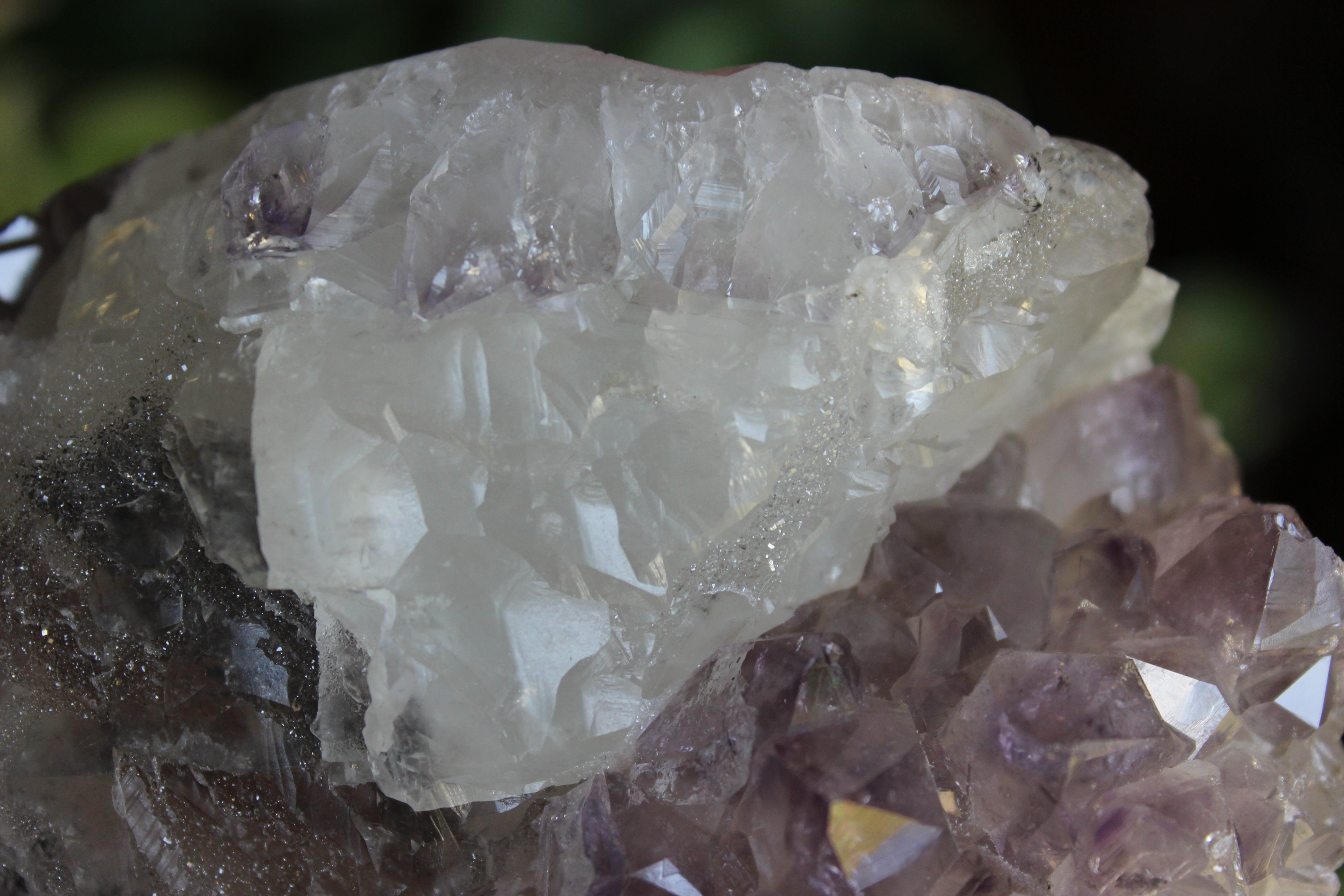 Amethyst cut base with calcite 6