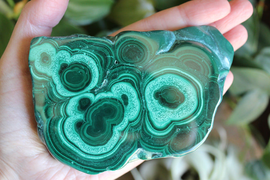 Semi polished malachite slab 15