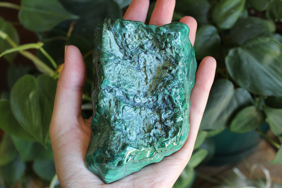 Semi polished malachite slab 15