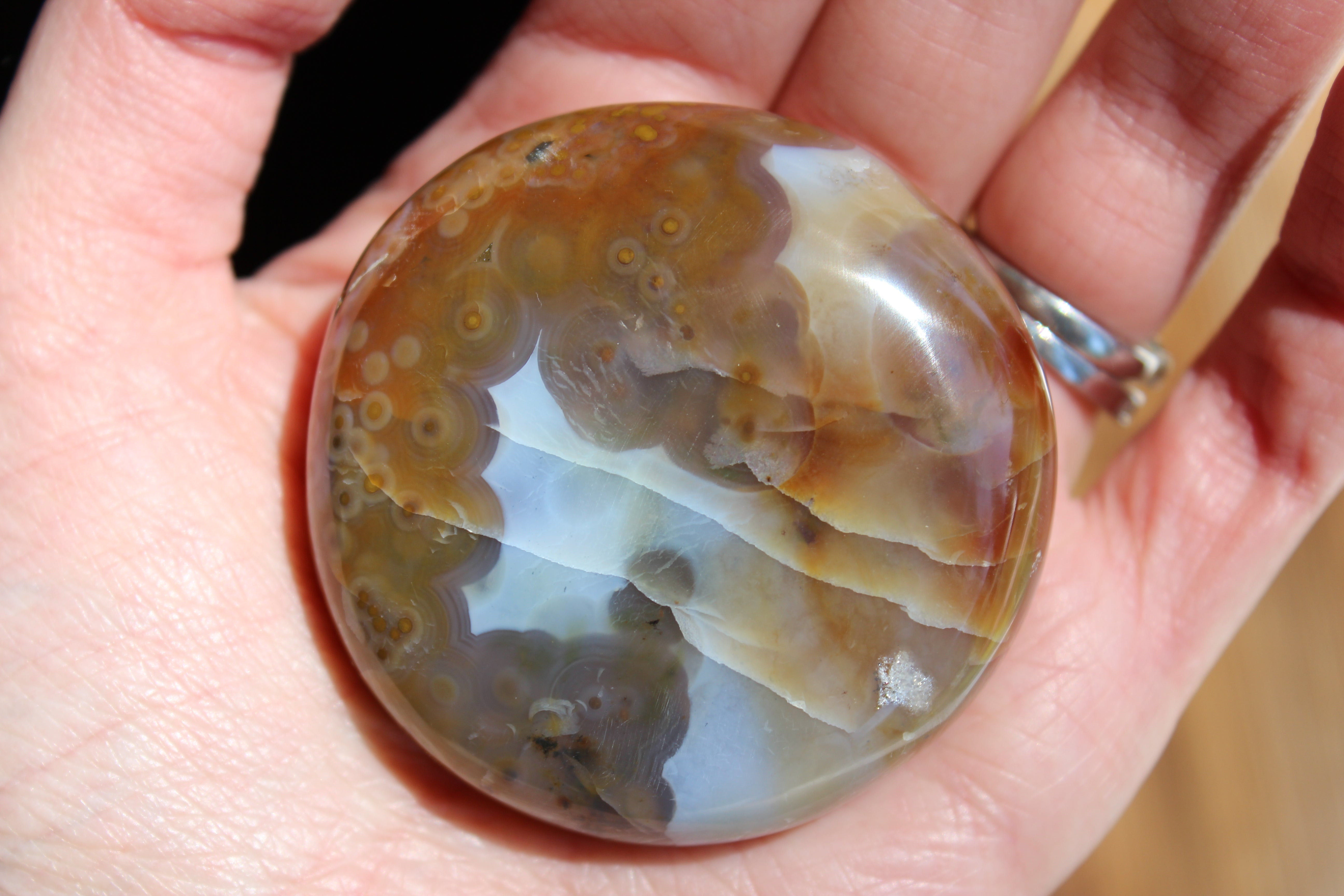 8th vein ocean jasper pocket stone 14
