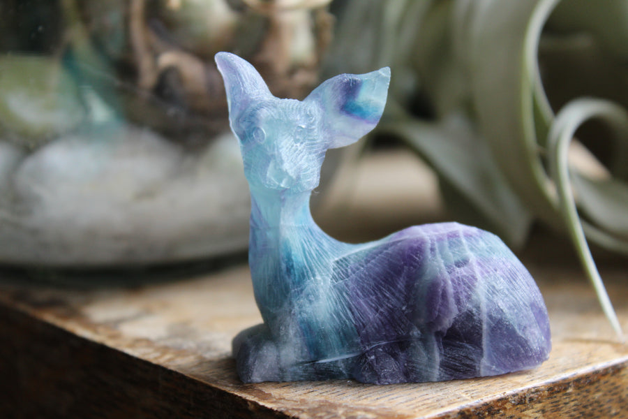 Hand carved fluorite deer 1
