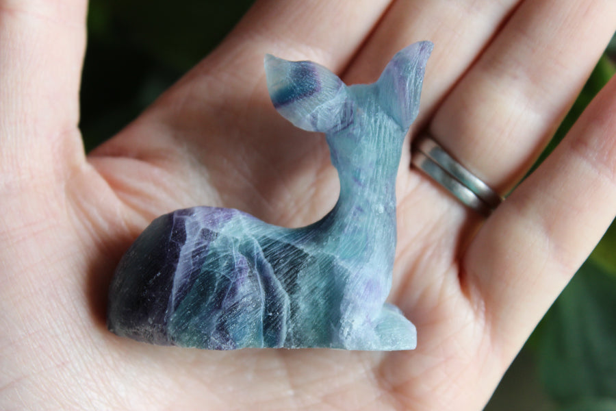 Hand carved fluorite deer 1