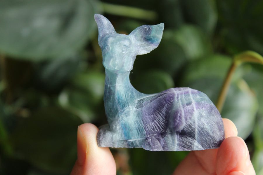 Hand carved fluorite deer 1