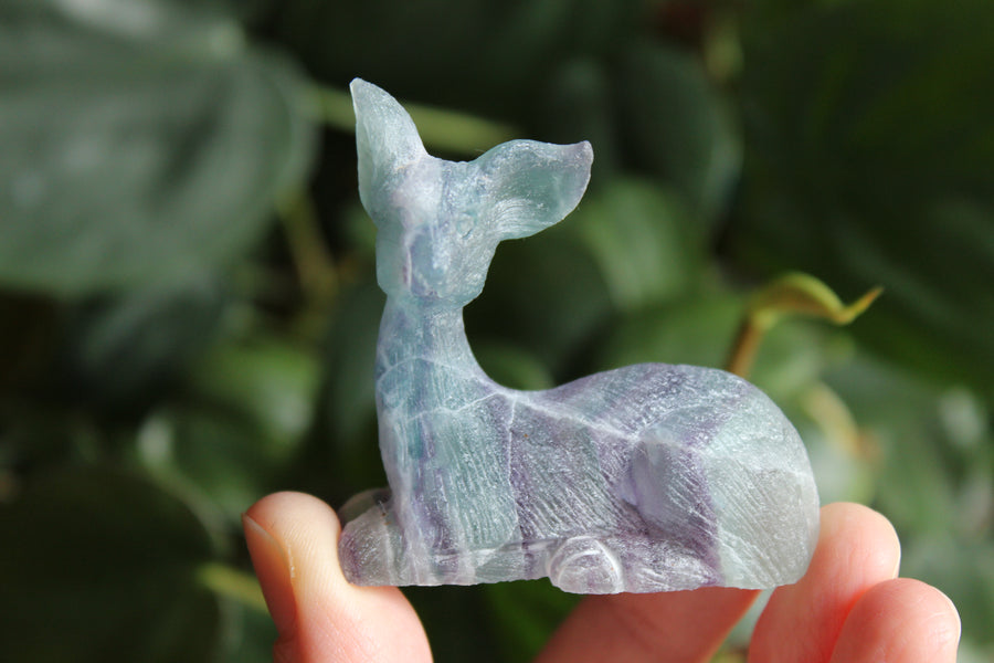 Hand carved fluorite deer 3