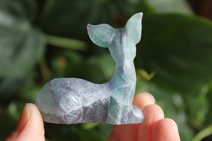 Hand carved fluorite deer 3