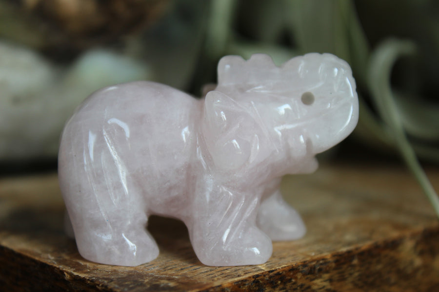 Rose quartz elephant 2