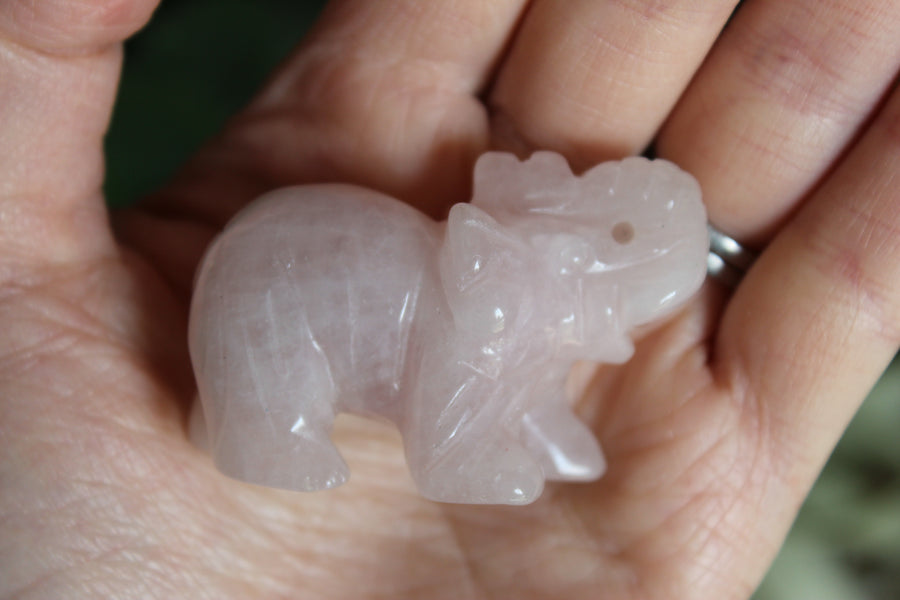 Rose quartz elephant 2