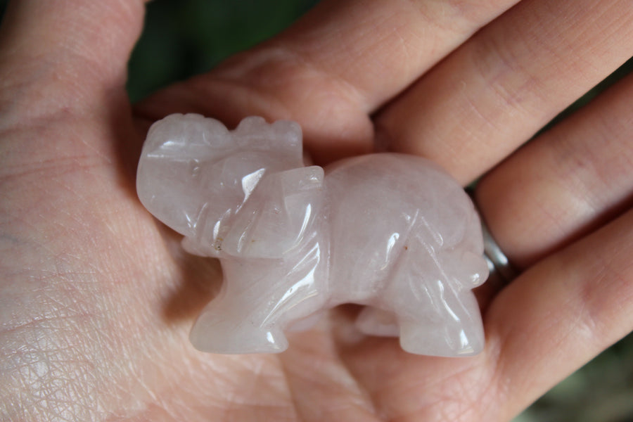 Rose quartz elephant 2