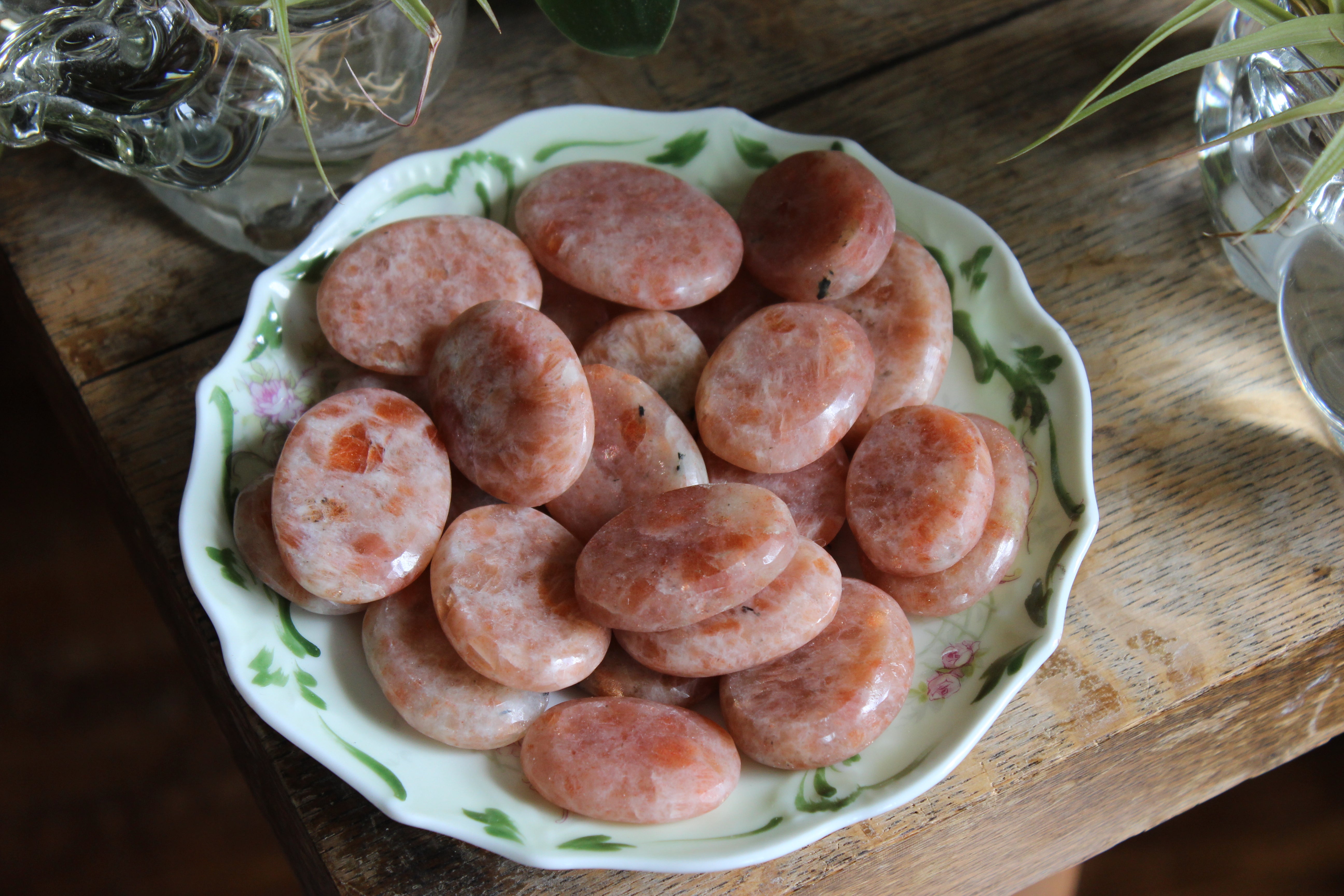Tiny sunstone pocket stone/worry stone