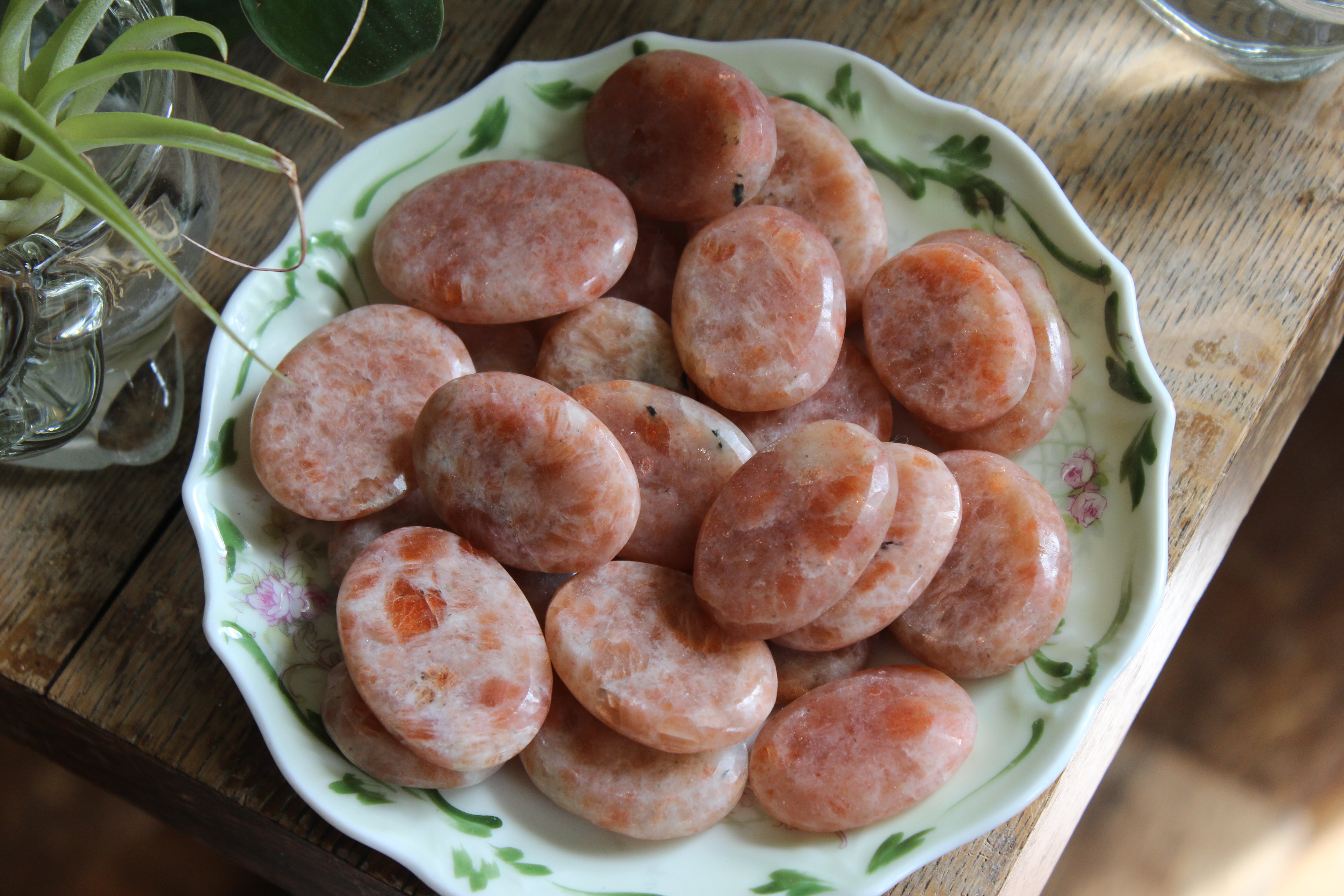 Tiny sunstone pocket stone/worry stone
