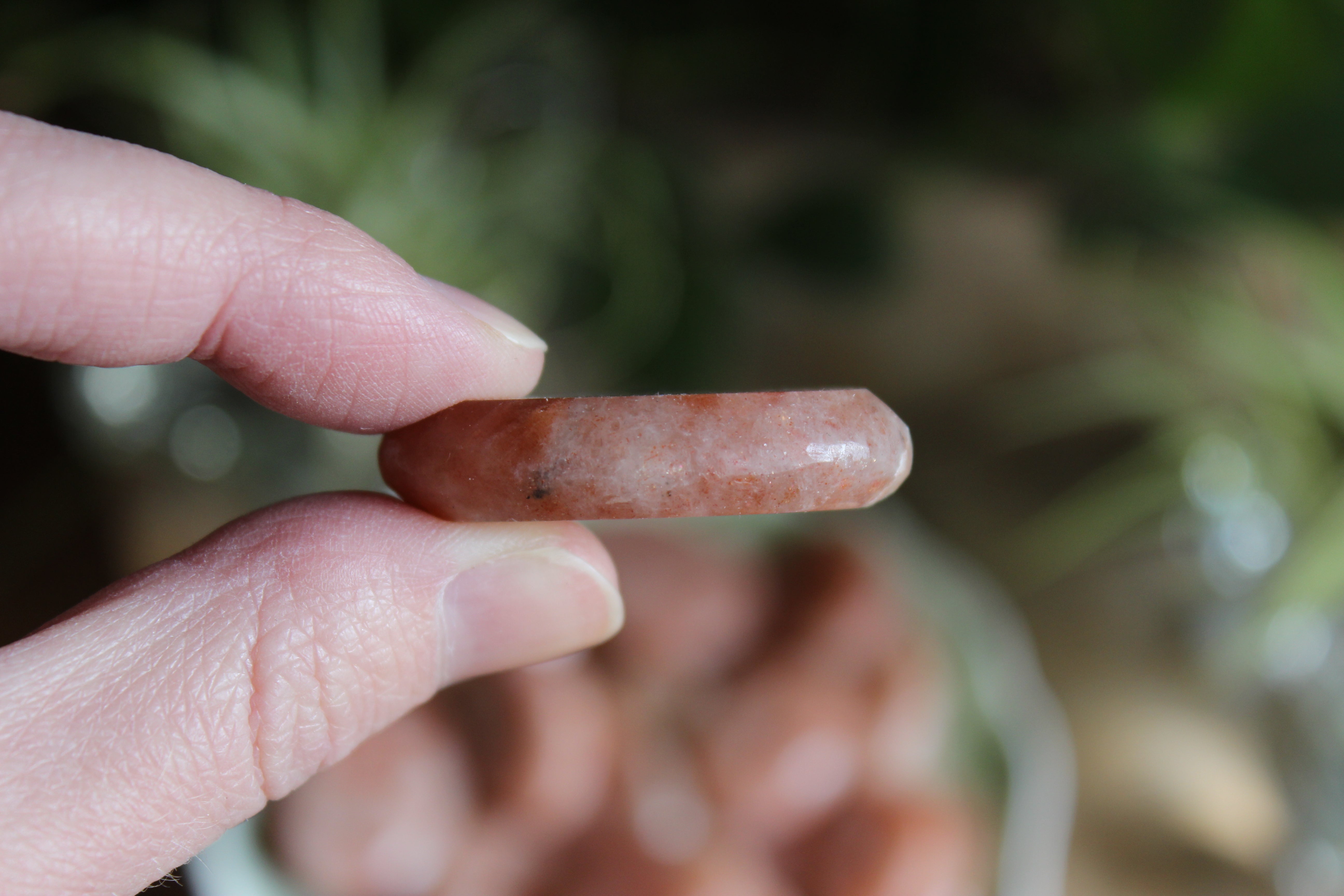 Tiny sunstone pocket stone/worry stone