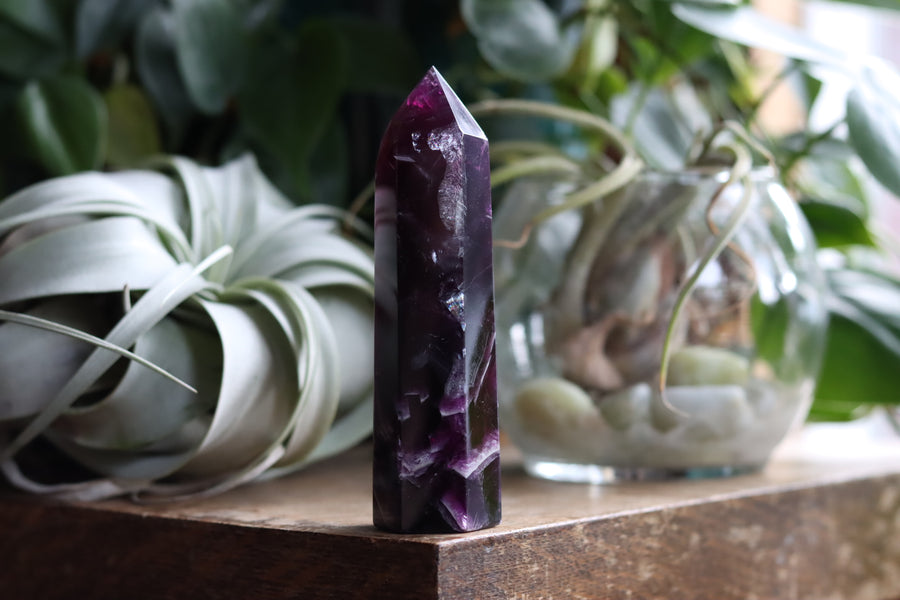 Magenta fluorite tower 50