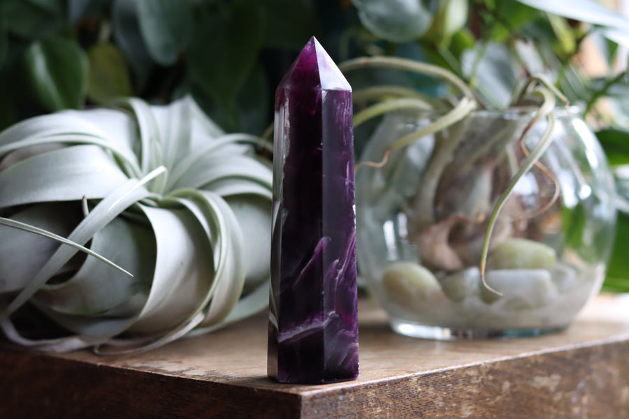 Magenta fluorite tower 50
