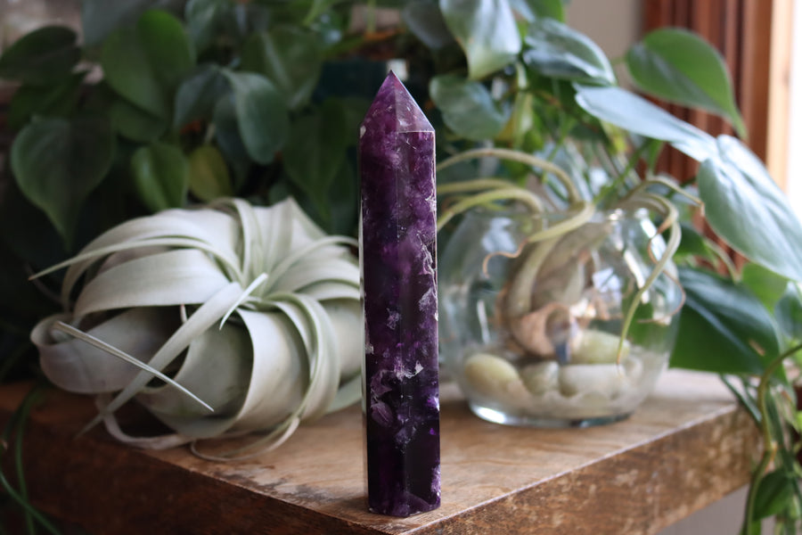 Magenta fluorite tower 52