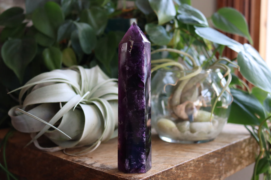 Magenta fluorite tower 52