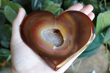 Carnelian geode heart 8