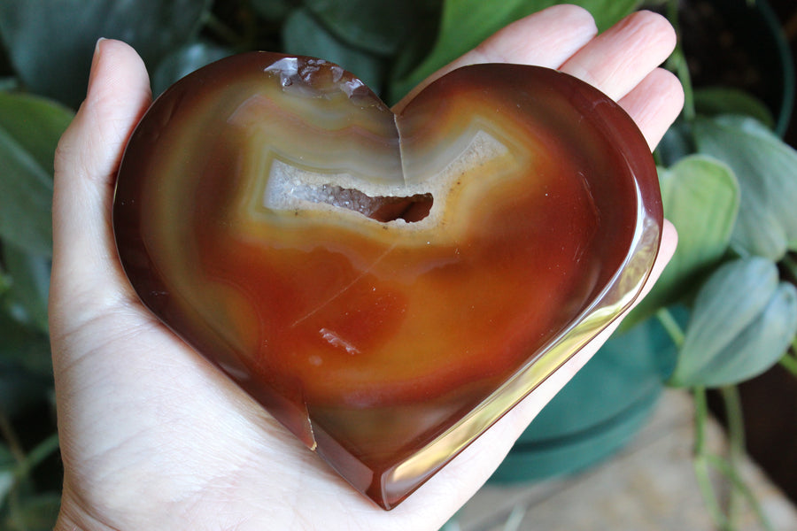 Carnelian geode heart 8