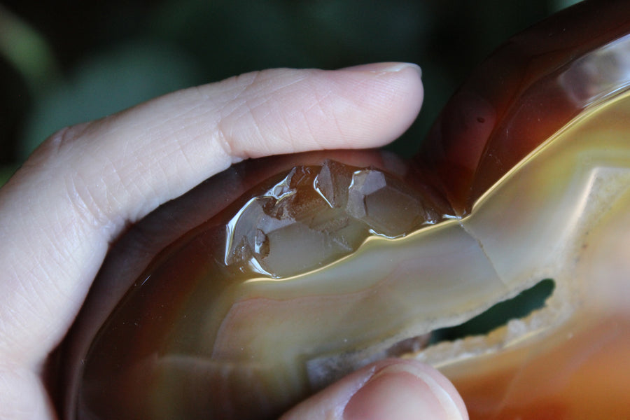 Carnelian geode heart 8
