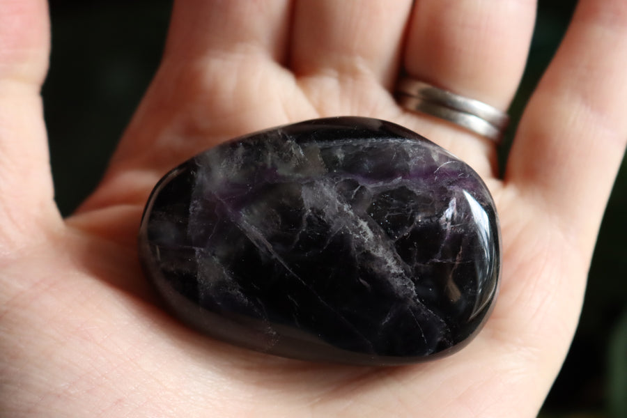 Large rainbow fluorite tumbled stone 3