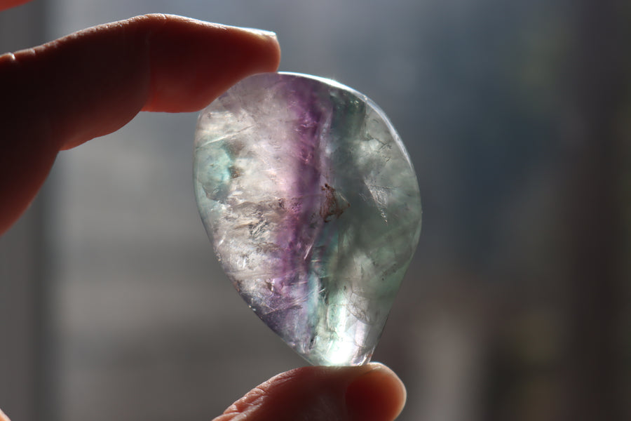 Large rainbow fluorite tumbled stone 8