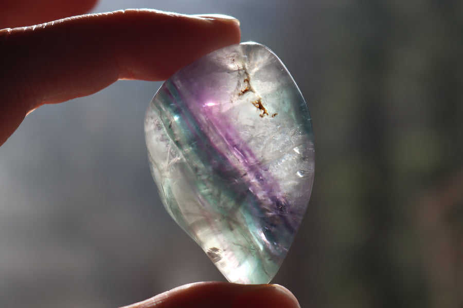 Large rainbow fluorite tumbled stone 8