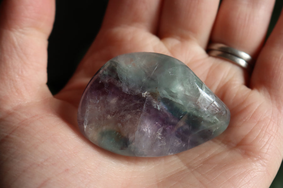 Large rainbow fluorite tumbled stone 8