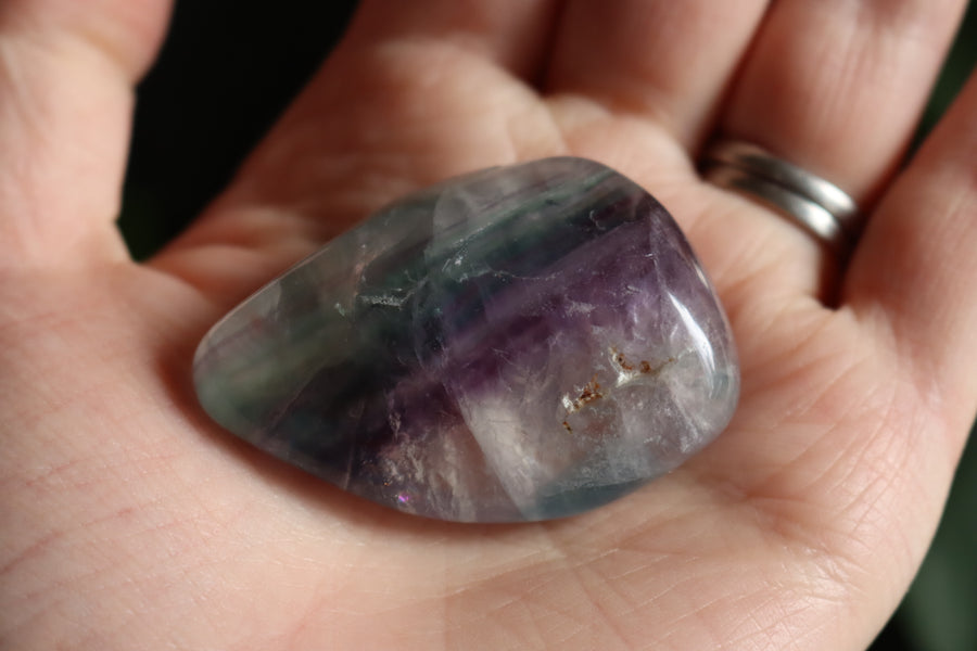 Large rainbow fluorite tumbled stone 8