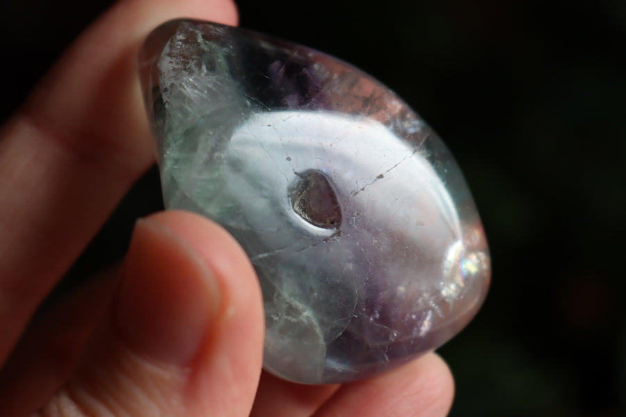 Large rainbow fluorite tumbled stone 8