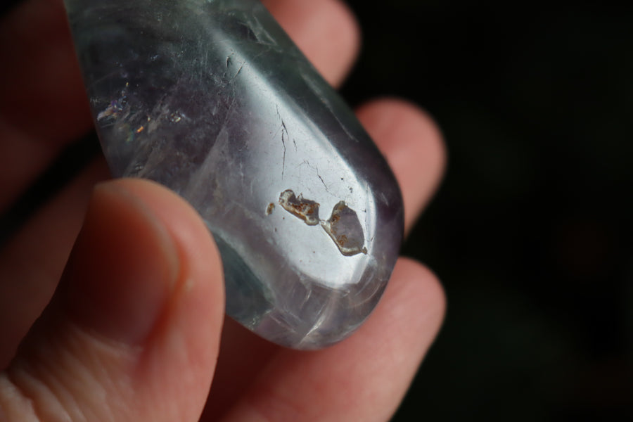 Large rainbow fluorite tumbled stone 8