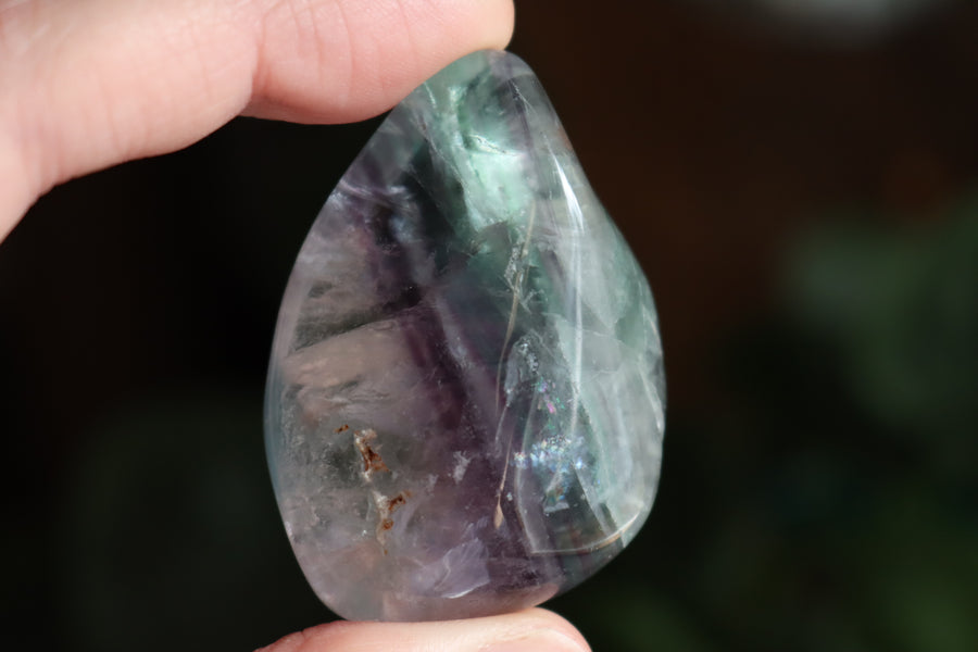 Large rainbow fluorite tumbled stone 8