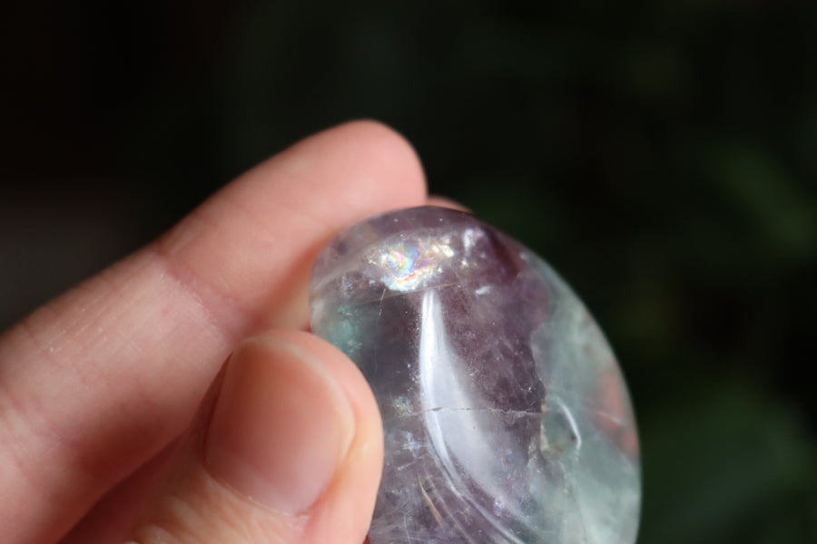 Large rainbow fluorite tumbled stone 8