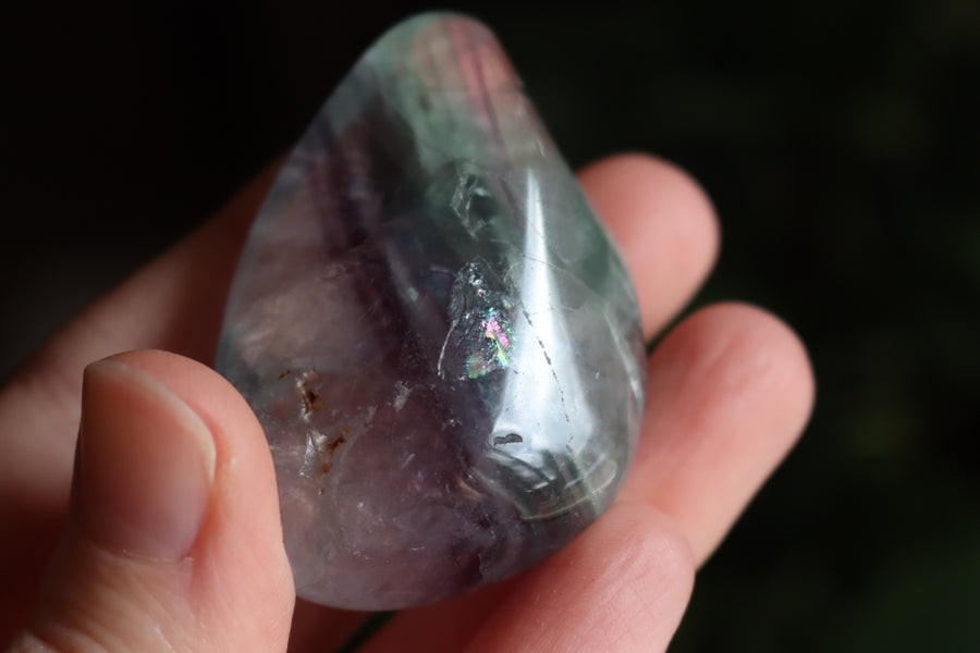 Large rainbow fluorite tumbled stone 8