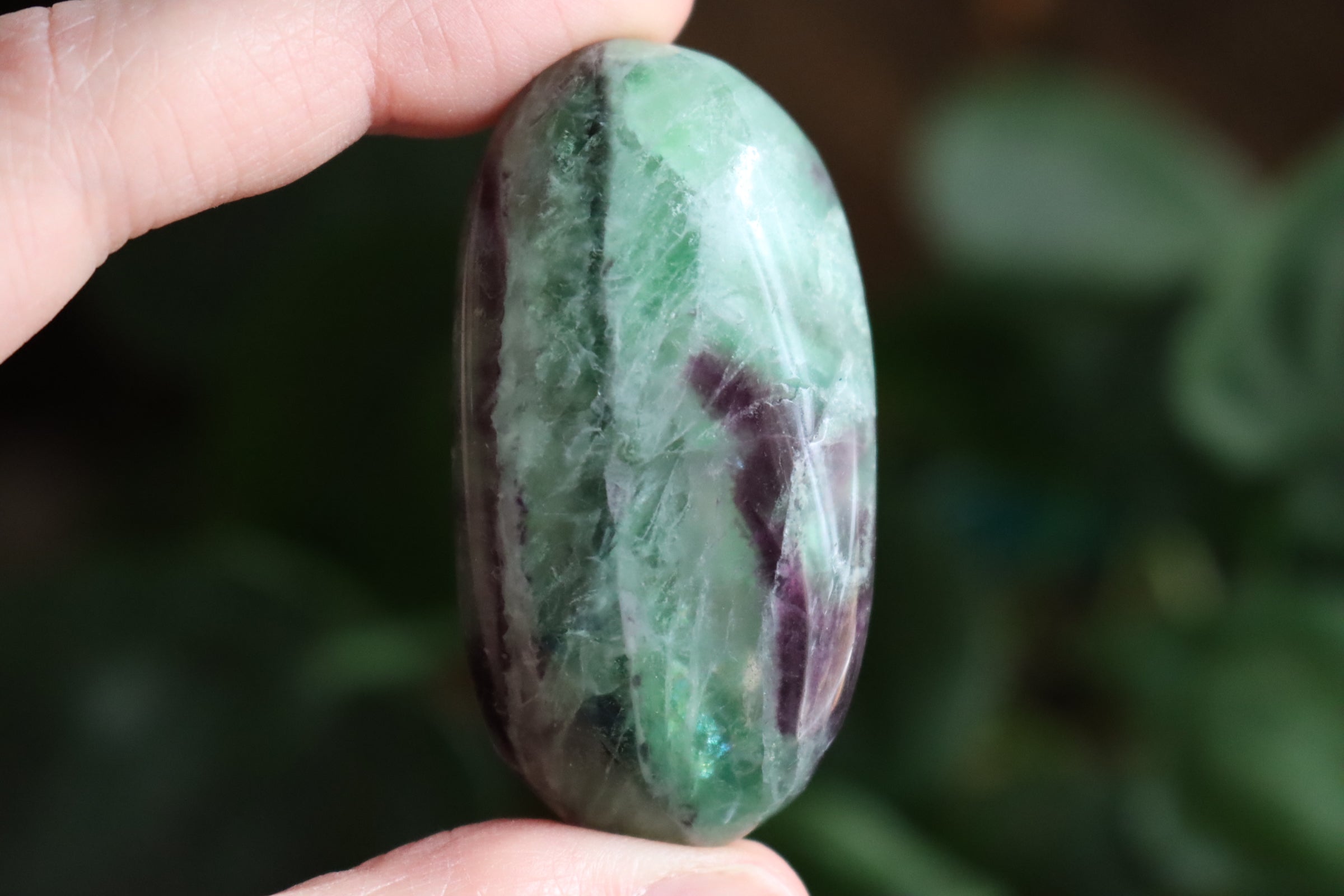 Large rainbow fluorite tumbled stone 9