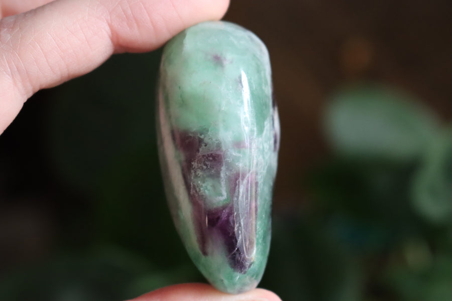 Large rainbow fluorite tumbled stone 9