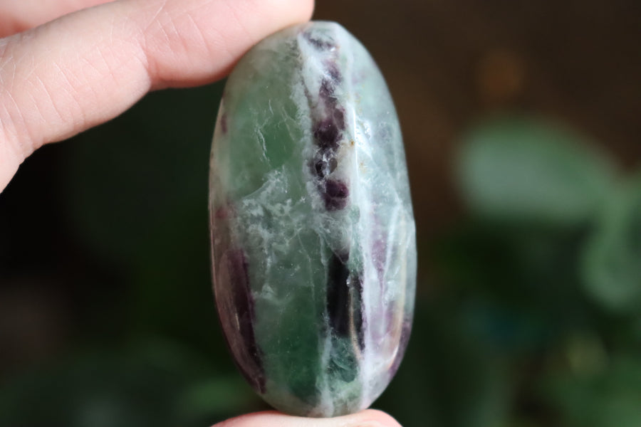 Large rainbow fluorite tumbled stone 9