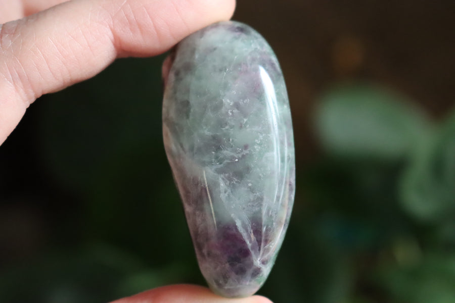 Large rainbow fluorite tumbled stone 9