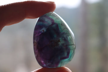 Large rainbow fluorite tumbled stone 10