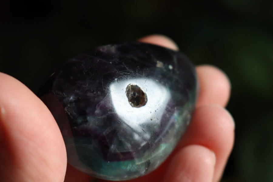 Large rainbow fluorite tumbled stone 10