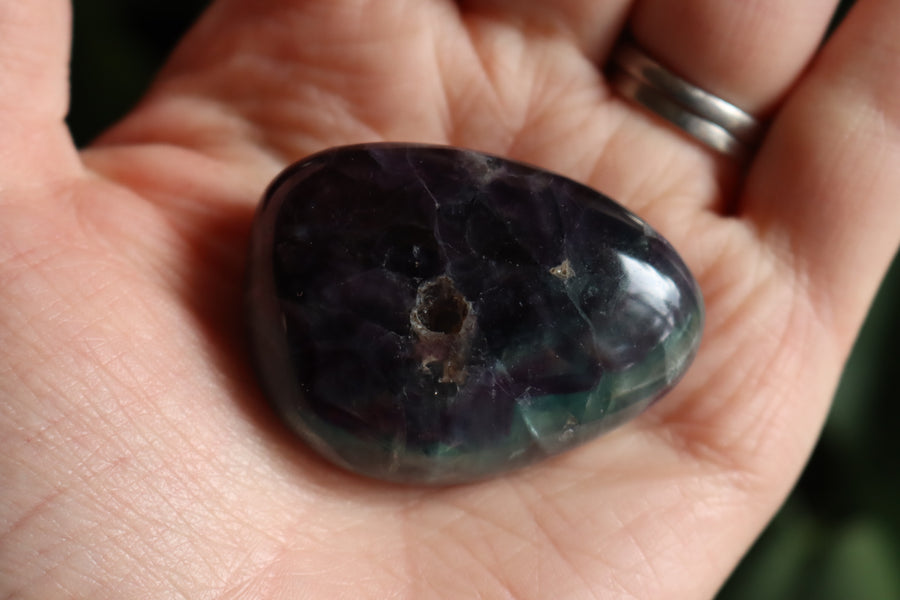 Large rainbow fluorite tumbled stone 10