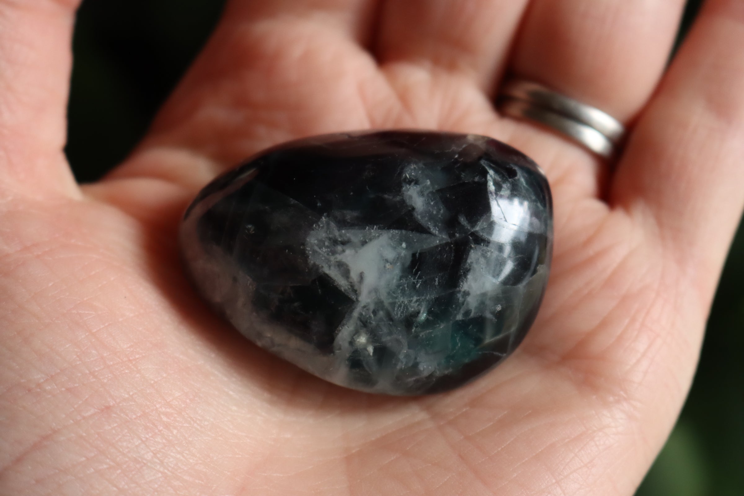 Large rainbow fluorite tumbled stone 10