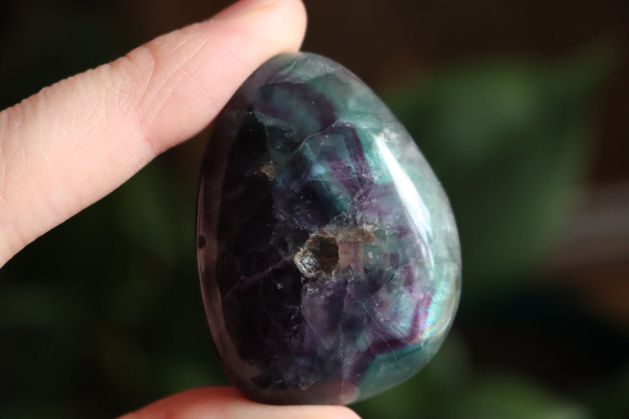 Large rainbow fluorite tumbled stone 10