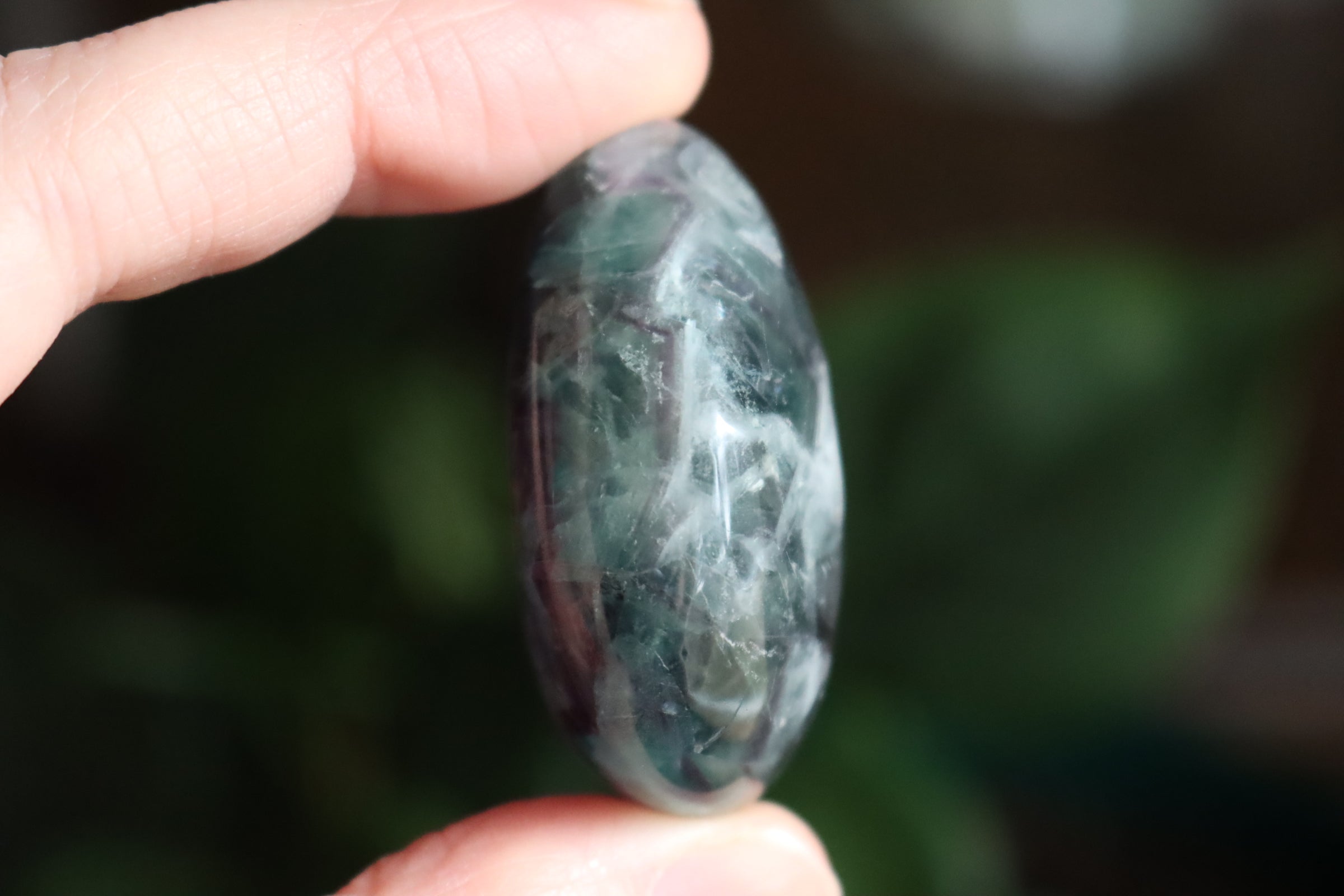 Large rainbow fluorite tumbled stone 10