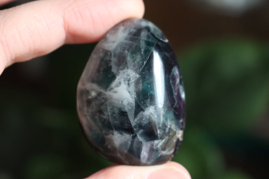 Large rainbow fluorite tumbled stone 10