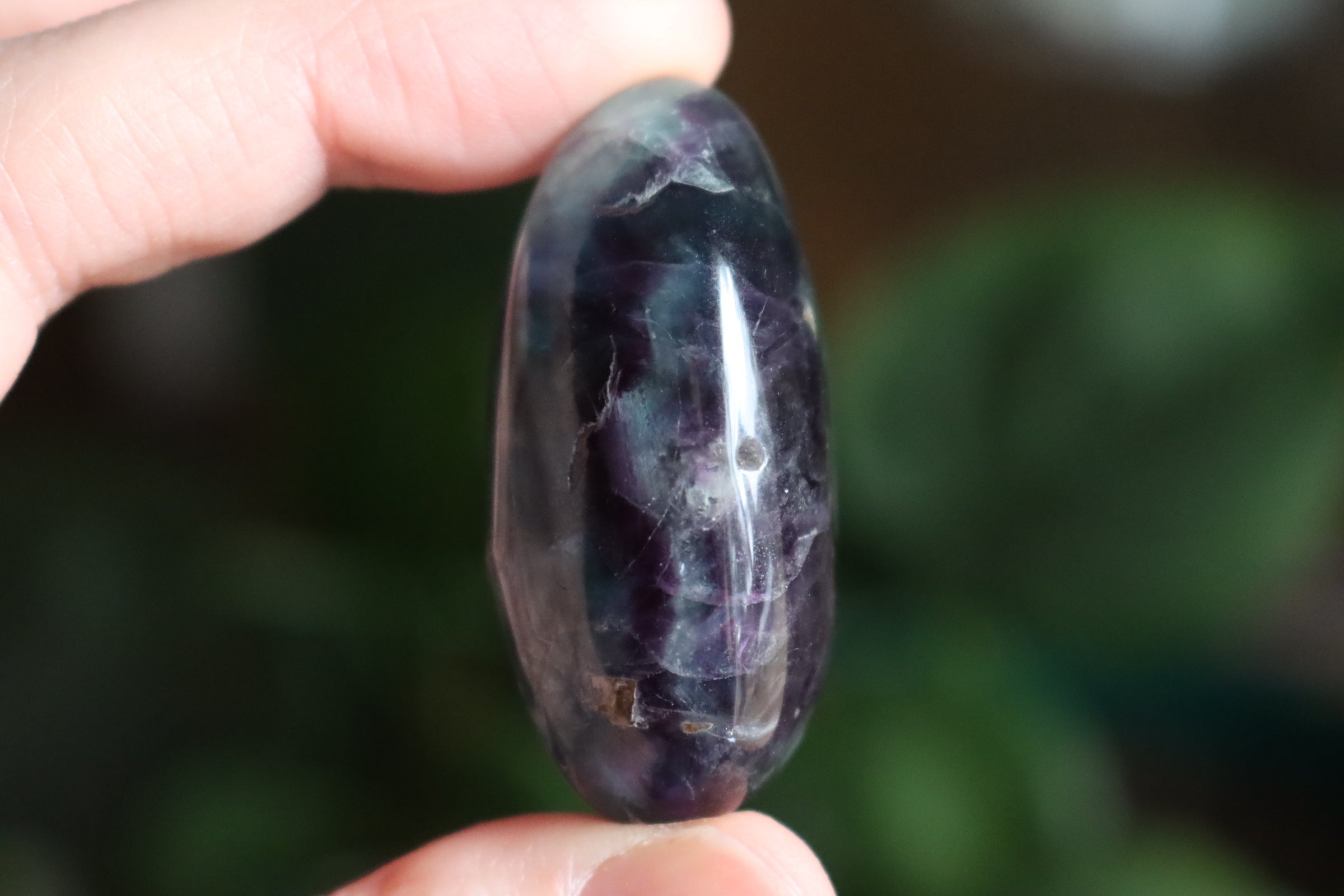 Large rainbow fluorite tumbled stone 10