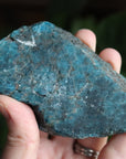 Semi polished blue apatite slab 1