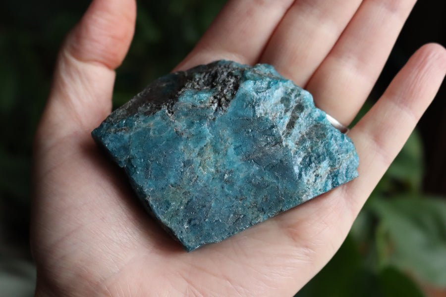 Semi polished blue apatite slab 3